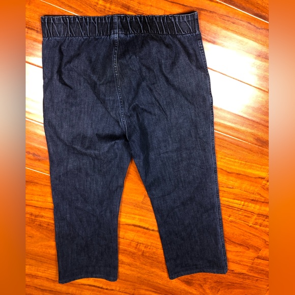 Soft Surroundings Cotton Elastic High Waist Pull On Denim Cropped - Picture 3 of 12